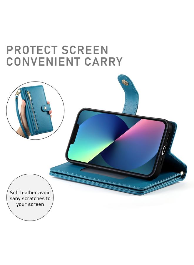 Zaboon Case For iPhone 13 mini Nine Card-slot Zipper Wallet Bag Leather Phone Case - Image 4