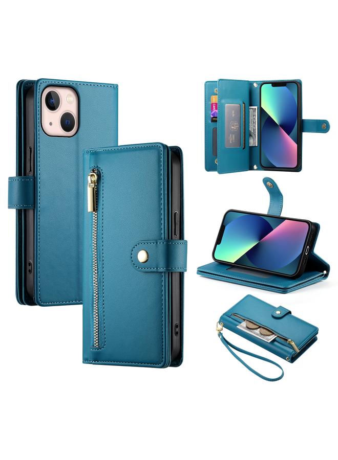 Zaboon Case For iPhone 13 mini Nine Card-slot Zipper Wallet Bag Leather Phone Case - Image 1