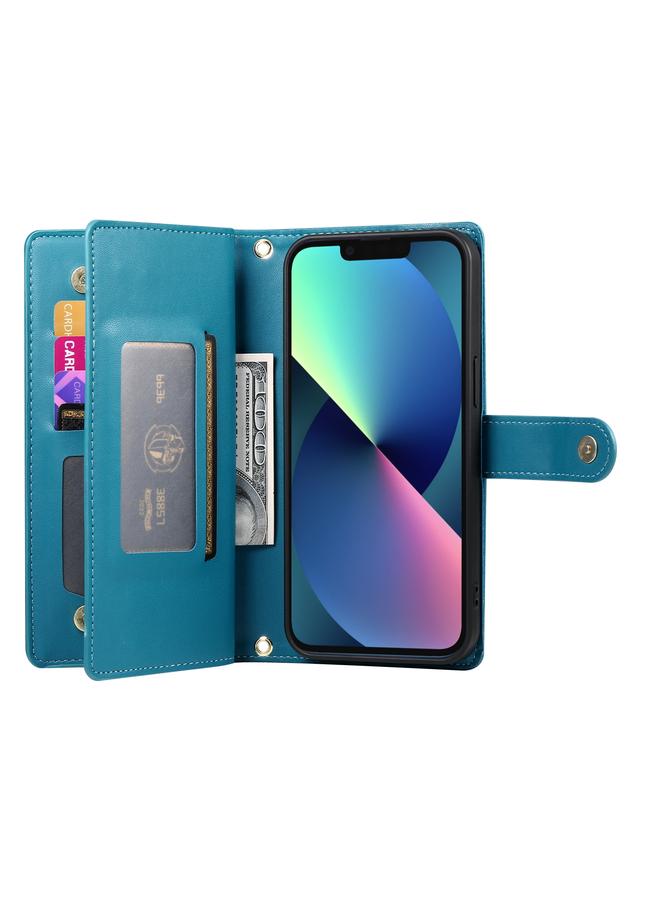 Zaboon Case For iPhone 13 mini Nine Card-slot Zipper Wallet Bag Leather Phone Case - Image 3