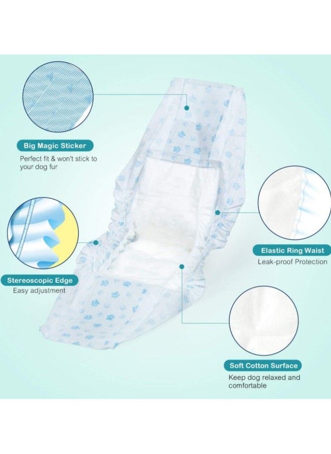 Generic - Male Dog Diapers Disposable Pet Diapers Healthful Wood Pulp Dog Sanitary Nappy for Male Dog Doggy Diapers Absorbent Pad for Doggy in Heat Excitable Urination Incontinence Training - Image 1