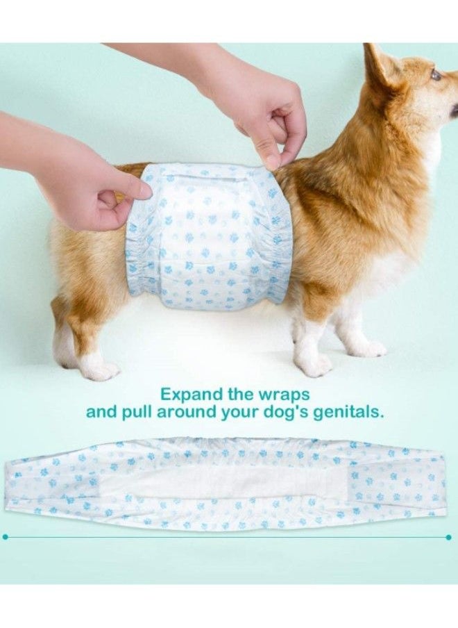 Generic - Male Dog Diapers Disposable Pet Diapers Healthful Wood Pulp Dog Sanitary Nappy for Male Dog Doggy Diapers Absorbent Pad for Doggy in Heat Excitable Urination Incontinence Training - Image 1