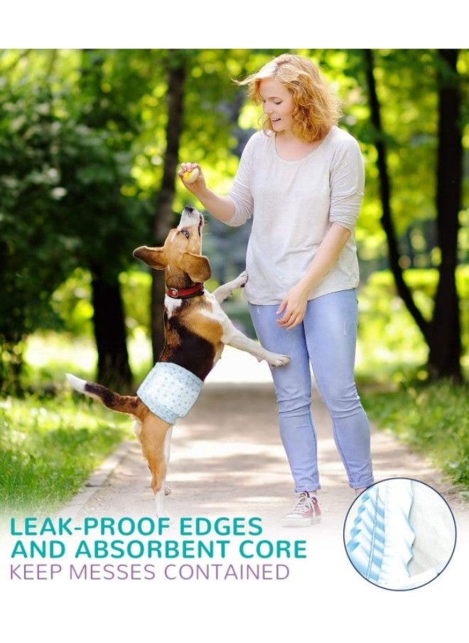Generic - Male Dog Diapers Disposable Pet Diapers Healthful Wood Pulp Dog Sanitary Nappy for Male Dog Doggy Diapers Absorbent Pad for Doggy in Heat Excitable Urination Incontinence Training - Image 1
