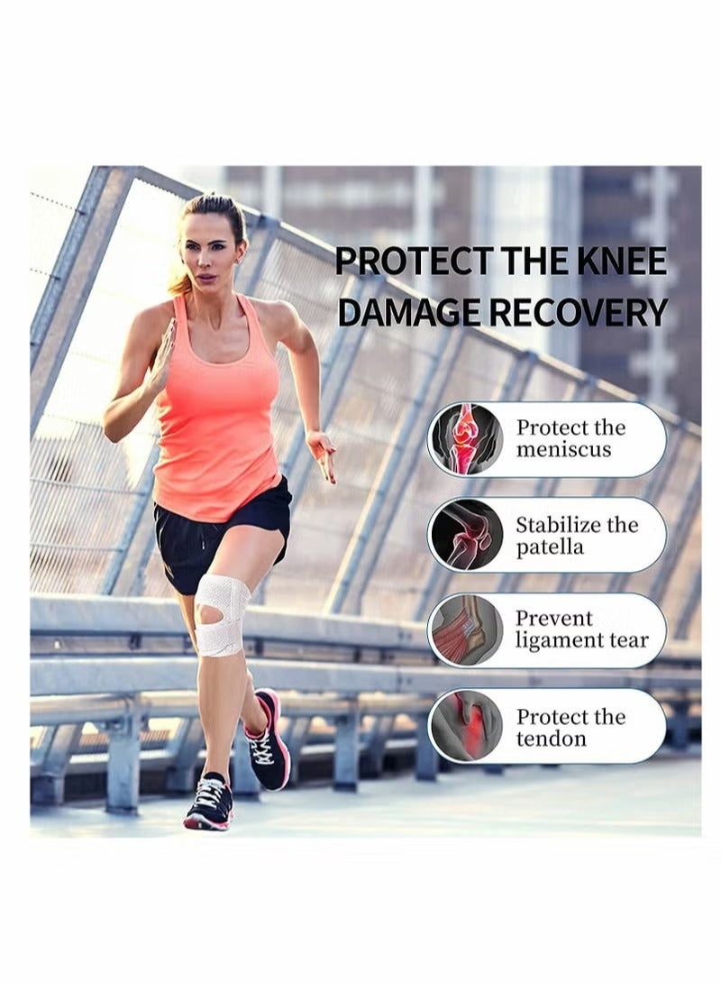 Ocean Knee brace with side stabilizers designed to alleviate meniscal tears, knee pain,  injuries, and arthritis. It's breathable, adjustable, and suitable for both men and women with sports injuries. - Image 4