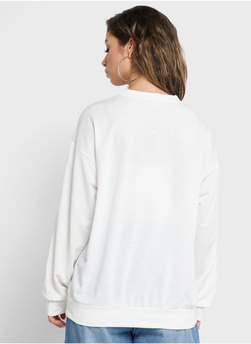 Ginger - Heart Print Sweatshirt - Image 1