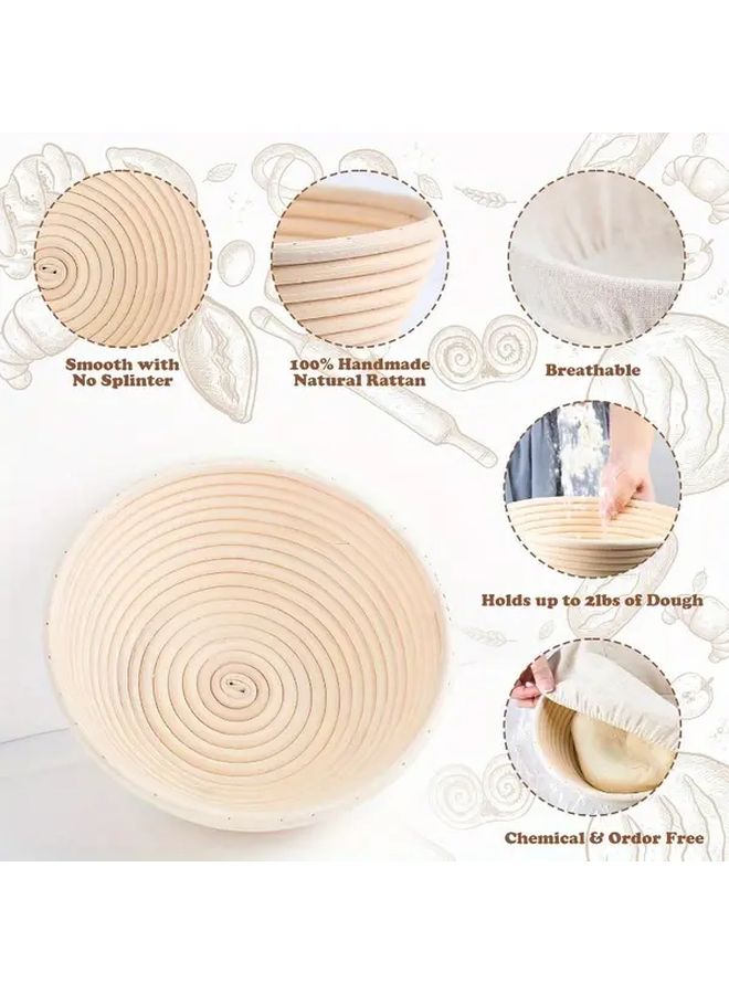 Rustic Plastic Dough Bread Basket 8.5 Inch for Sourdough Baking Durable Natural Style - Image 2