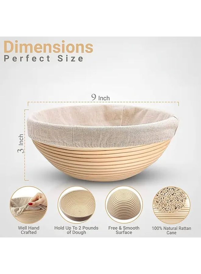 Rustic Plastic Dough Bread Basket 8.5 Inch for Sourdough Baking Durable Natural Style - Image 3