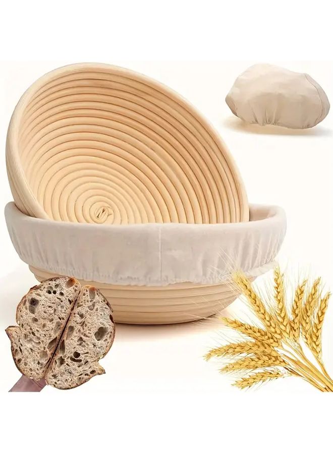 Rustic Plastic Dough Bread Basket 8.5 Inch for Sourdough Baking Durable Natural Style - Image 1
