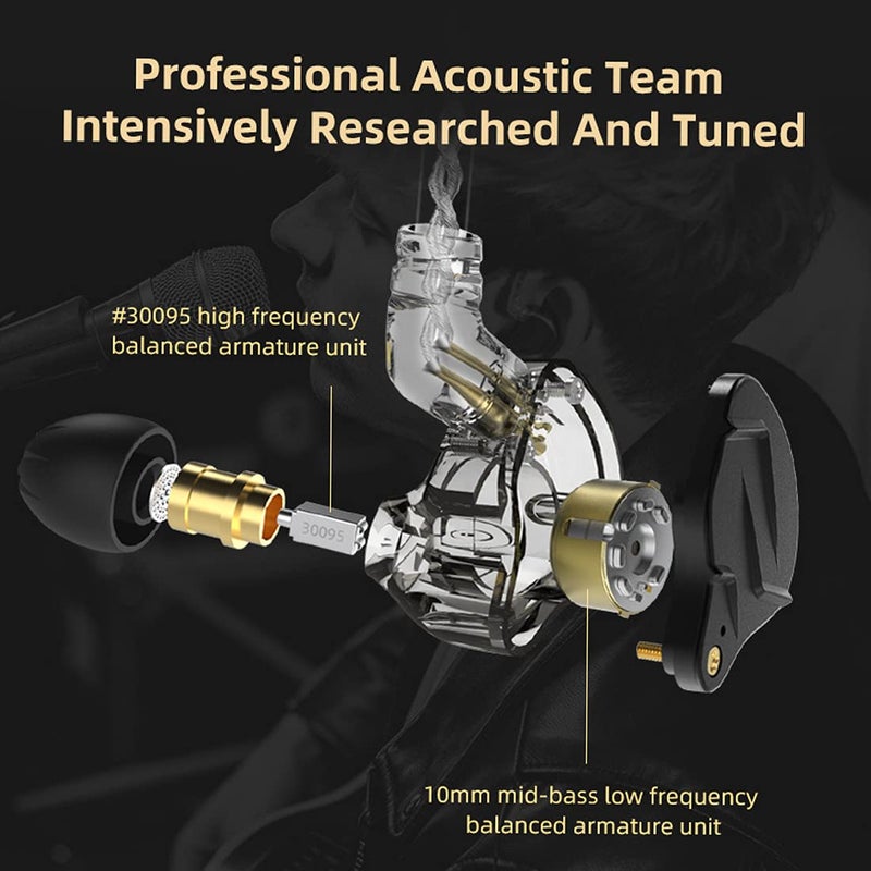 CCA سماعة KZ ZSN Pro X داخل الأذن 1BA 1DD سماعة سلكية HiFi رياضية للألعاب متوافقة مع الهاتف والكمبيوتر والتابلت - Image 2