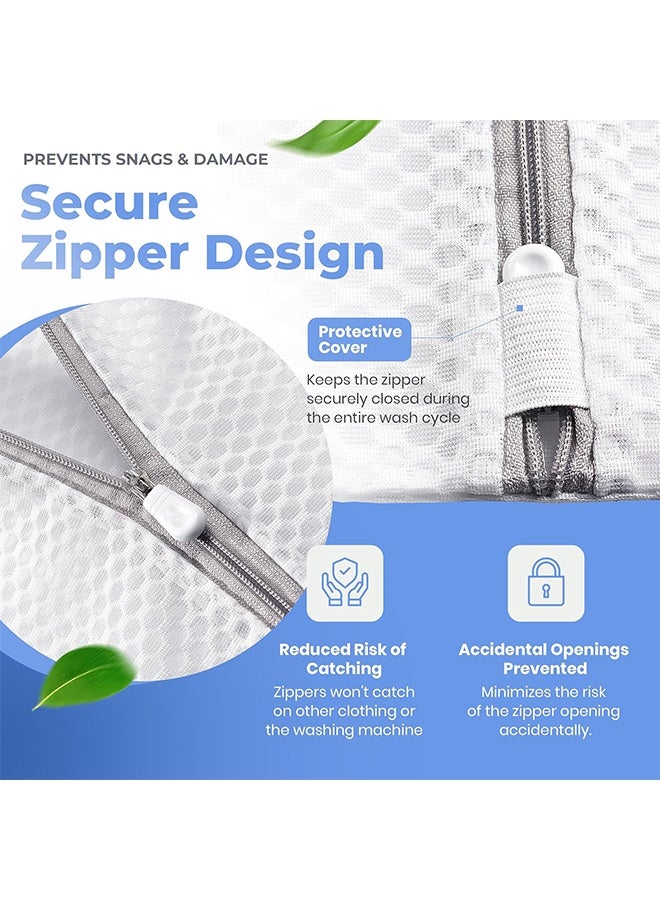 HS Laundry Bag, 5 Pcs Durable Honeycomb Mesh Laundry Bags for Delicates, For Washing Machine, Laundry Bags, Mesh Wash Bag, Travel Storage Organize Bag, Travel Laundry Bag (1 Large, 2 Medium, 2 Small) - Image 3