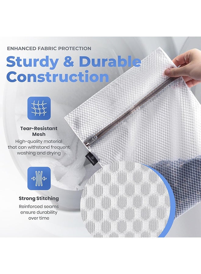 HS Laundry Bag, 5 Pcs Durable Honeycomb Mesh Laundry Bags for Delicates, For Washing Machine, Laundry Bags, Mesh Wash Bag, Travel Storage Organize Bag, Travel Laundry Bag (1 Large, 2 Medium, 2 Small) - Image 4