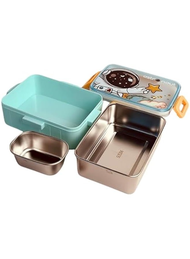 بيوينتي صندوق غداء بينتو من الستانلس ستيل من تويسو، خالي من البيسفينول ايه ومانع للتسرب مع وعاء حساء - صندوق غداء للبنات - صندوق غداء للاطفال للمدرسة - صندوق غداء للعودة الى المدرسة - صندوق غداء مقاوم - Image 2