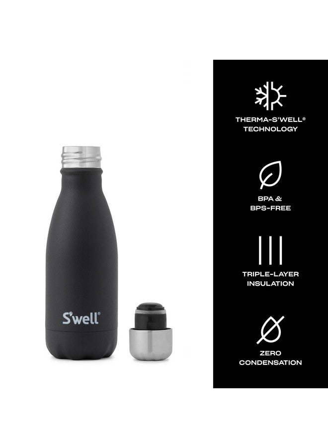 S'well S'well Stainless Steel Water Bottle, 9oz, Onyx, Triple Layered Vacuum Insulated Containers Keeps Drinks Cold for 24 Hours and Hot for 12, BPA Free, Perfect for On the Go - Image 3