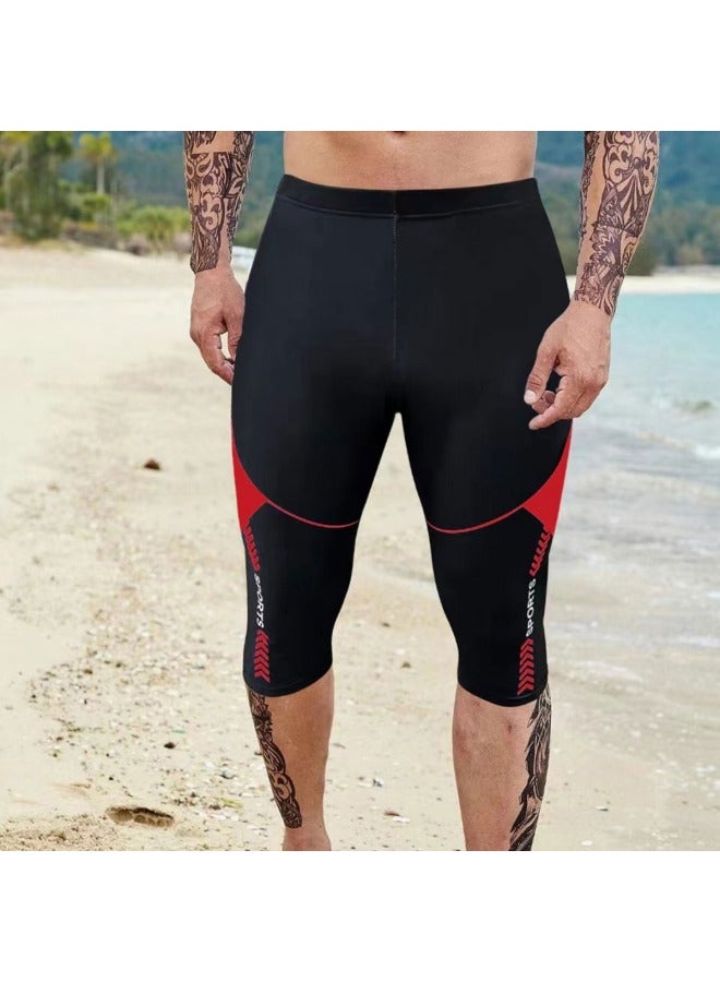 Loquat Men's Swimming Training Running Beach High Waist Multi-color Plus Size Multi-functional Sports Shorts-Color:Blue- - Image 4