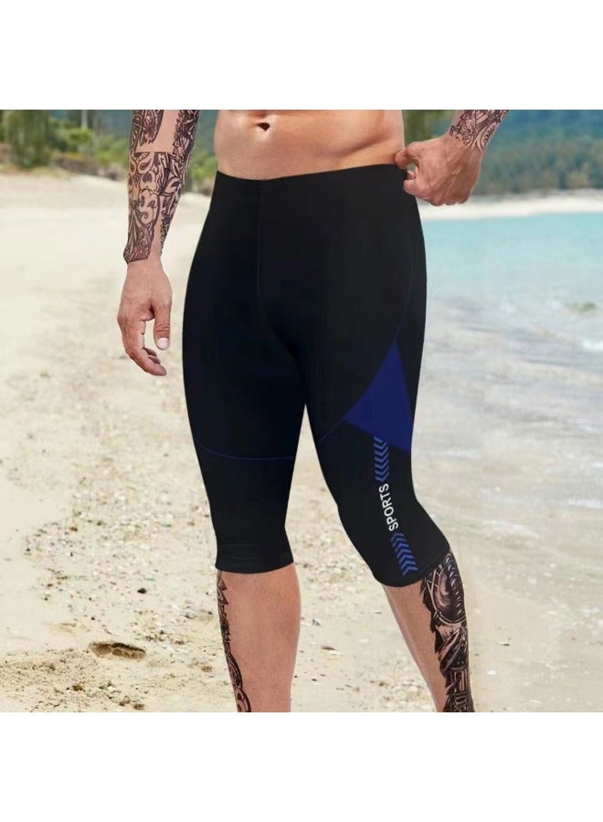 Loquat Men's Swimming Training Running Beach High Waist Multi-color Plus Size Multi-functional Sports Shorts-Color:Blue- - Image 5