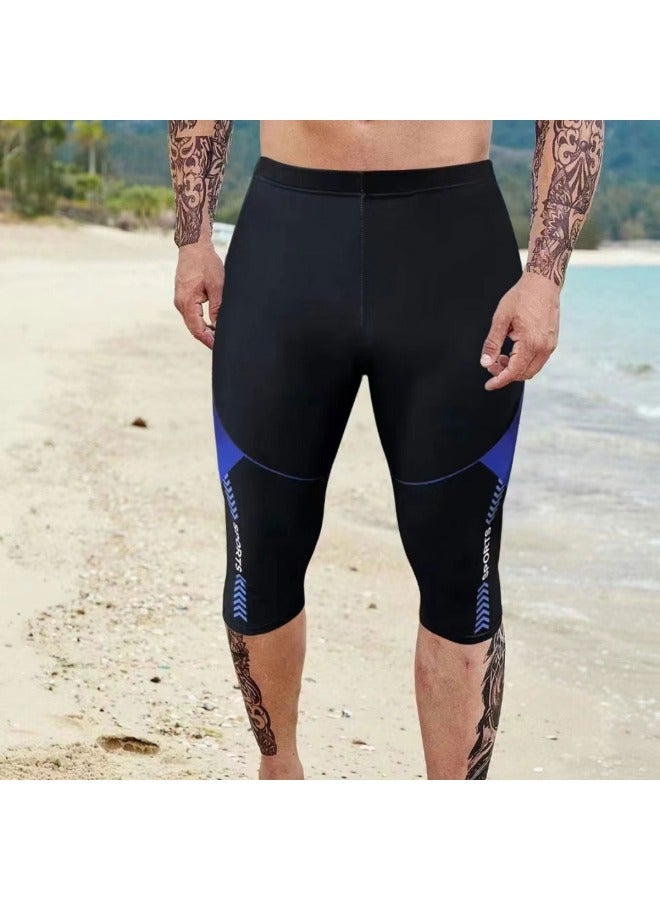 Loquat Men's Swimming Training Running Beach High Waist Multi-color Plus Size Multi-functional Sports Shorts-Color:Blue- - Image 3