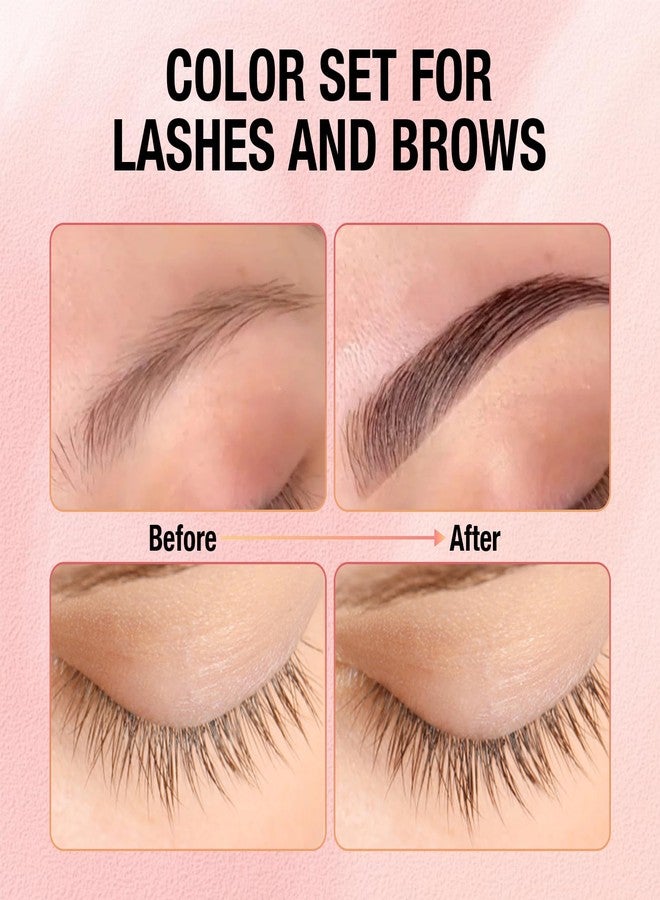 جوللي مجموعة صبغة الرموش والحواجب البنية الاحترافية، بتأثيرات طبيعية تدوم طويلاً (حتى 4 أسابيع)، سهلة الاستخدام في الصالونات والمنزل. - Image 3