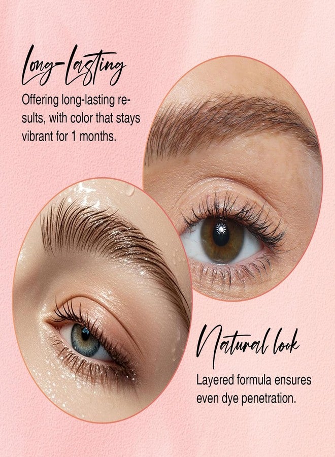 جوللي مجموعة صبغة الرموش والحواجب البنية الاحترافية، بتأثيرات طبيعية تدوم طويلاً (حتى 4 أسابيع)، سهلة الاستخدام في الصالونات والمنزل. - Image 2