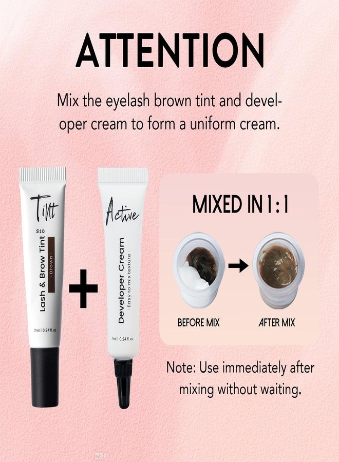 جوللي مجموعة صبغة الرموش والحواجب البنية الاحترافية، بتأثيرات طبيعية تدوم طويلاً (حتى 4 أسابيع)، سهلة الاستخدام في الصالونات والمنزل. - Image 5