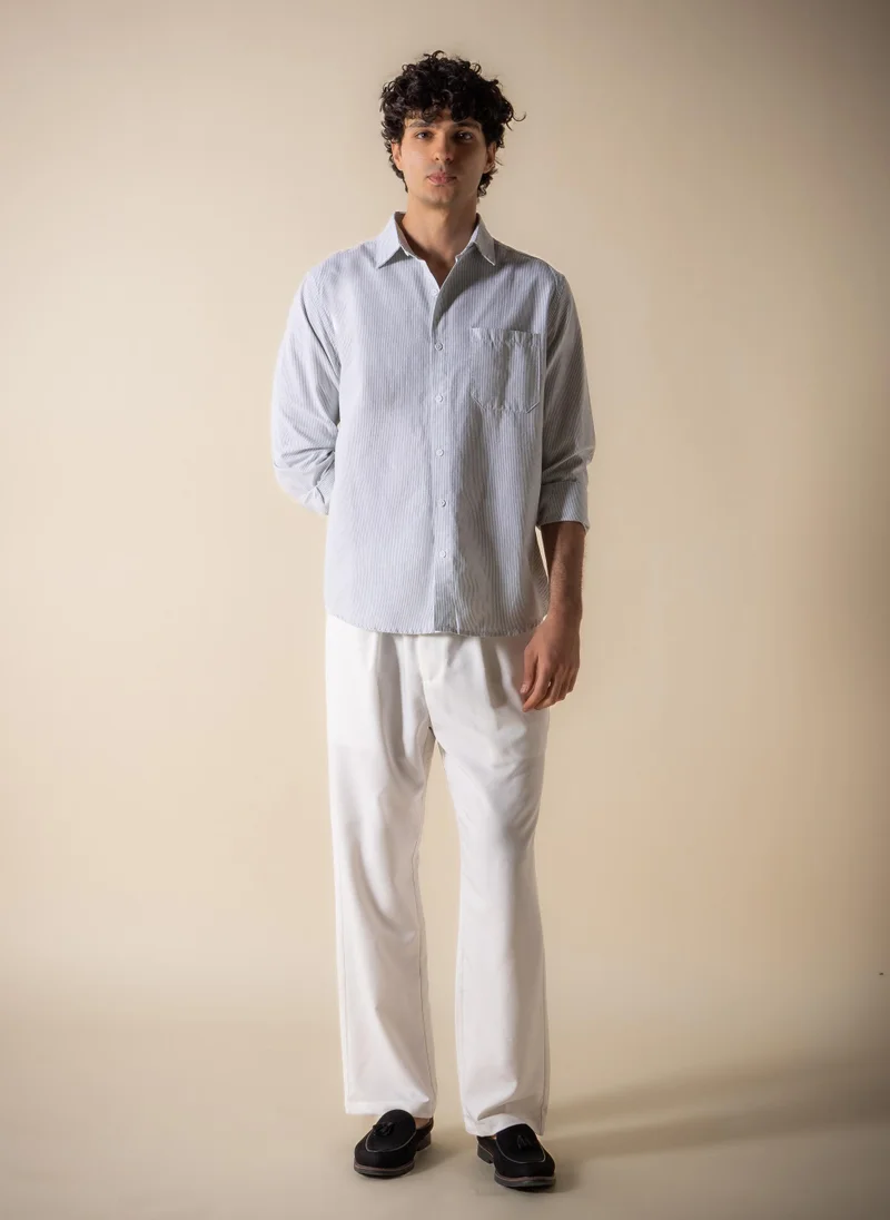 شايبس STRIPED COTTON BLEND SHIRT