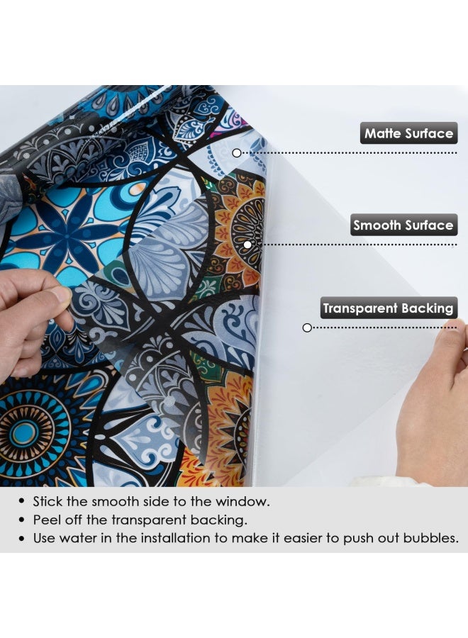 DKTIE Frosted Window Film with Installation Tools Privacy Window Film Frosted Window Sticker Static Cling Film Decorative Window Cling for Home Office UV Protection 354 x 787 Inch - Image 5