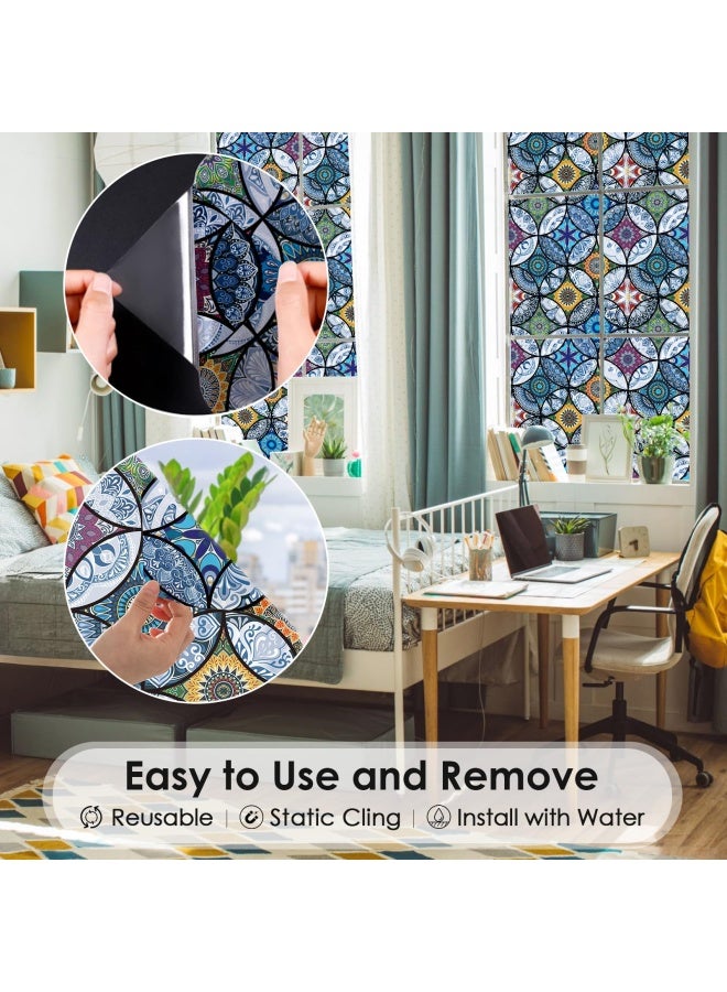 DKTIE Frosted Window Film with Installation Tools Privacy Window Film Frosted Window Sticker Static Cling Film Decorative Window Cling for Home Office UV Protection 354 x 787 Inch - Image 4
