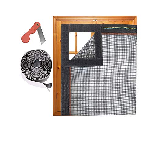 RED WIND Fibreglass Mosquito Net for Windows 59 x 47 Inch_150 x 120 Cm_5 x 4 Feet_ Black Color with Stitching RW01 - Image 1