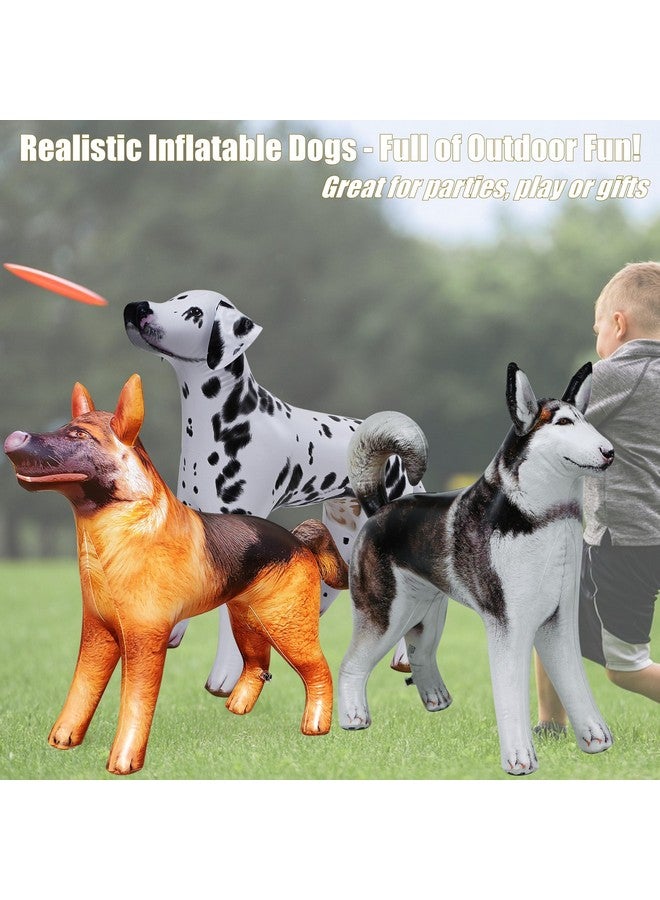 Jet Creations Inflatable Dog Trio: 30" Tall Husky, Dalmatian, German Shepherd, Realistic Animals Pets, Party Decoration, Education, Pool, Birthday, Photo Prop - Image 4