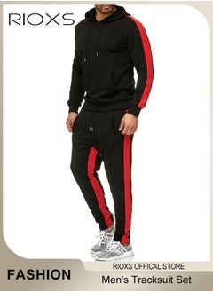 RIOXS Men's Tracksuit Set,Hoodie And Pants Set,Long Sleeve Pullover Hooded Sweatshirts,Jogging Pants,Soft Sweatsuits For Home Gym Lounging Workout Or Any Activities,Casual Sports Tracksuit For Men  - Image 1