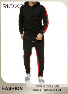 RIOXS Men's Tracksuit Set,Hoodie And Pants Set,Long Sleeve Pullover Hooded Sweatshirts,Jogging Pants,Soft Sweatsuits For Home Gym Lounging Workout Or Any Activities,Casual Sports Tracksuit For Men  - Image 2