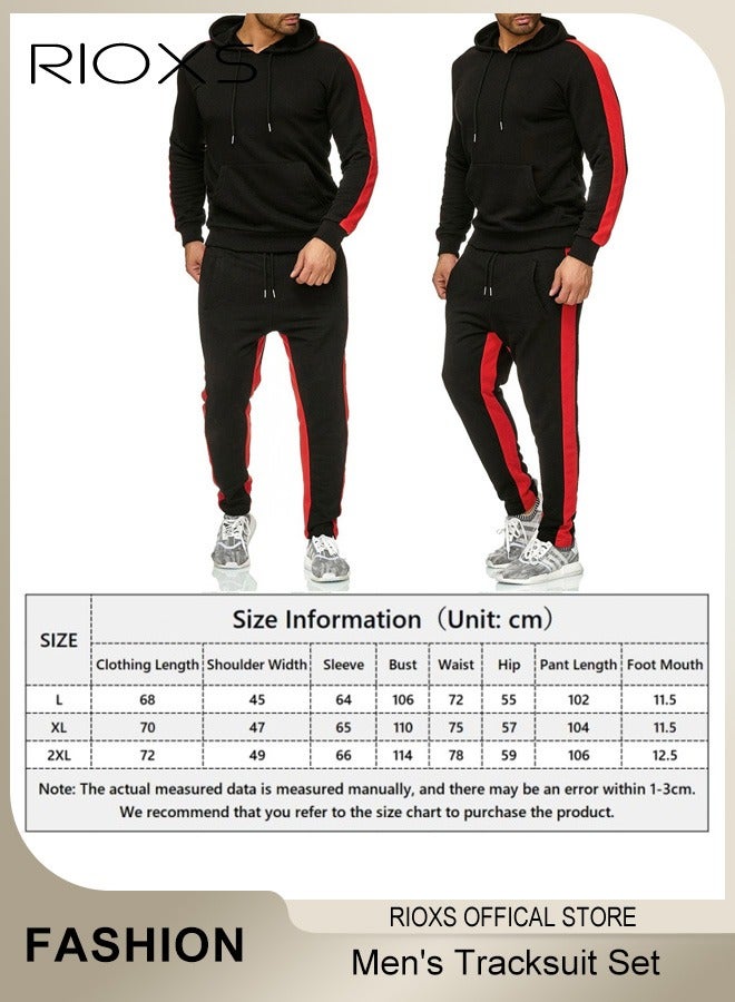 Men's Tracksuit Set, Hoodie And Pants Set, Long Sleeve Pullover Hooded Sweatshirts, Jogging Pants, Soft Comfy Sweatsuits, Breathable Sportswear Hoodies Sets, Mens Athlesiure Set for Home Gym Lounging Workout Or Any Activities, Casual Sports Tracksuit for Men