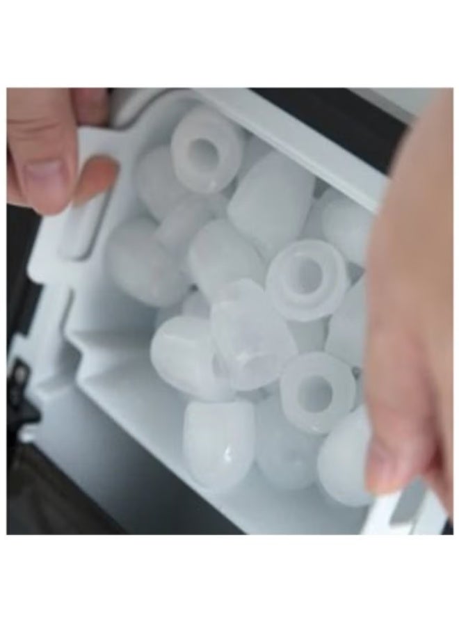 Denx Countertop Ice Maker Machine, Stainless Steel, Portable Model 4507 | Compact Design, Transparent Lid, Self-Cooling Fan, Fast Ice Making, Easy to Use - Image 2