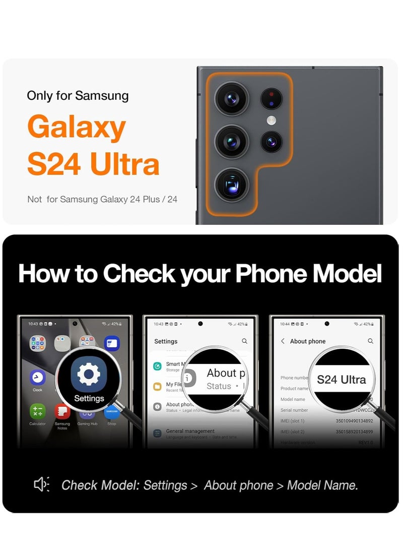 Samsung Galaxy S24 Ultra Case Cover Magnetic Support Wireless Charging Case Anti-Scratch Shockproof Full  Camera Protection Cover for Samsung Galaxy S24 Ultra 6.8-inch - Image 2