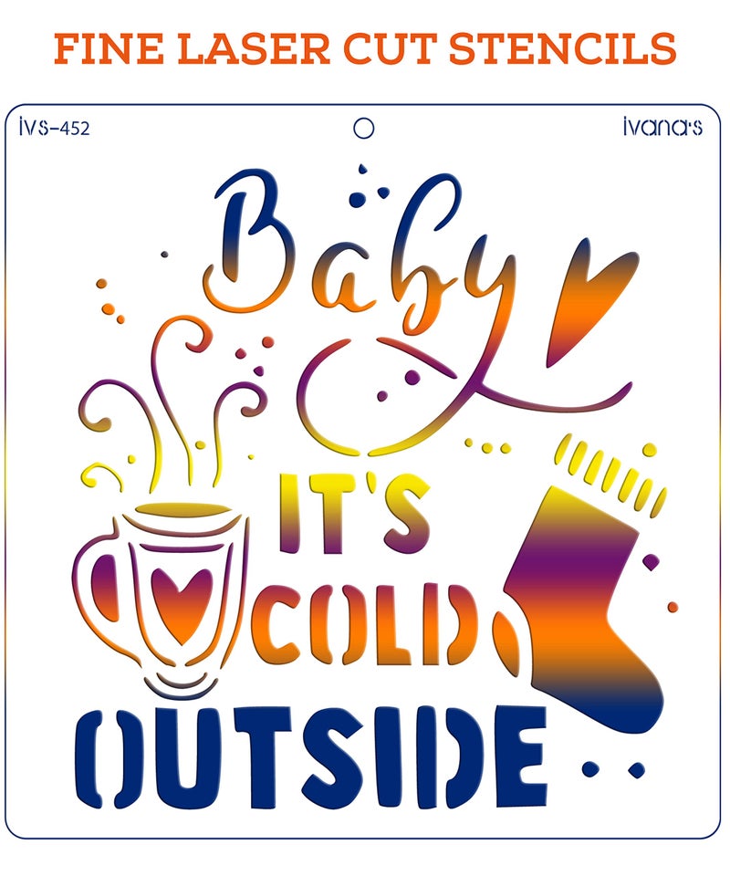 Ivana's Winter Stencil for Art & Craft, Reusable DIY Decorative Stencil for Painting on Canvas, Fabric, Cloth, Paper, Glass, Furniture and Wall, Size - 6 x 6 inch, IVS-452 - Image 3