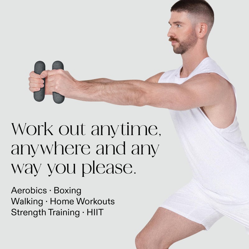 Bala Bars Dumbbell Set for Women & Men, 3lb Dumbbells (Charcoal) - Set of 2 Bars Designed for Walking, Strength Training, HIIT, Boxing & Aerobics - Dumbbell Weights for Working Out at Home - Image 3