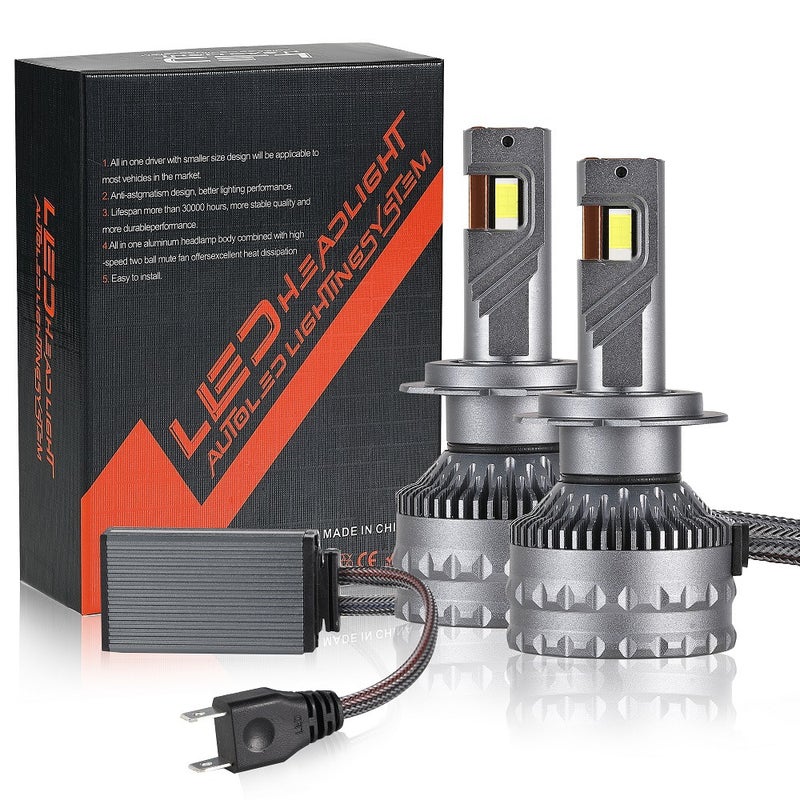 Loquat V26 Dual Copper LED Headlight Bulbs H1 H7 H4 High Power H7 single pack