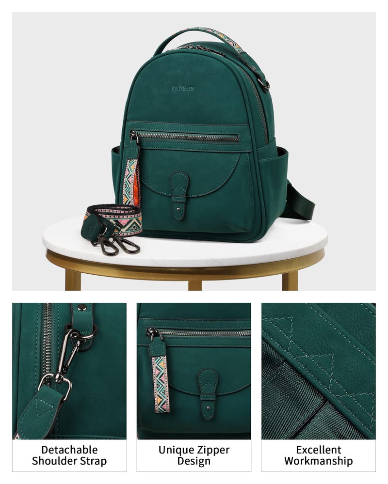 FADEON Mini Backpack Purse for Women, Designer Leather Cute Roomly Small Backpacks, Ladies Shoulder Backpack Fashion Handbag - Image 5