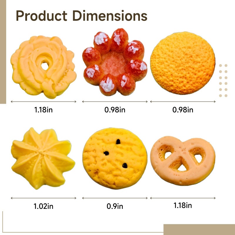 Realistic Miniature Resin Cookie Biscuit Chips DIY Craft Decor 60 Pieces - Image 5