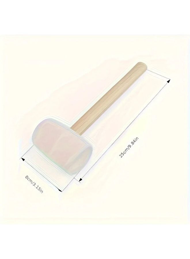 8oz Premium Rubber Hammer Non Slip Wooden Handle Soft Dual Sided White Head - Image 4