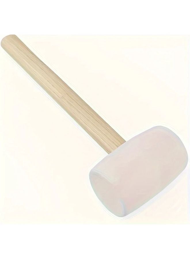 8oz Premium Rubber Hammer Non Slip Wooden Handle Soft Dual Sided White Head - Image 5