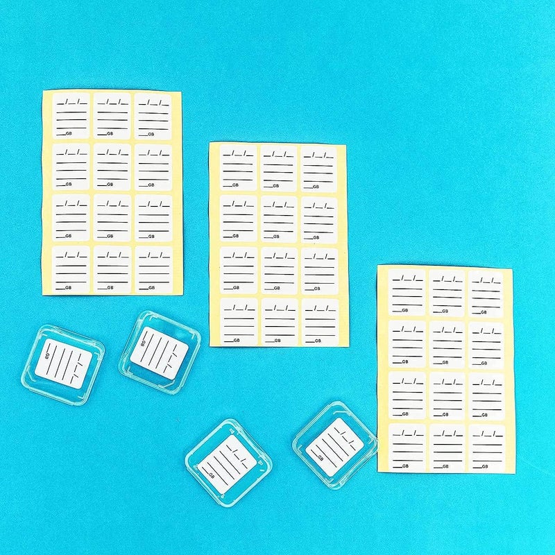 Vakerga (120 Count) Stick-On SD Memory Card Label/Flash Drive Label Stickers with 6 Free SD Card Cases & Container- [Writable & Removable] - Image 4