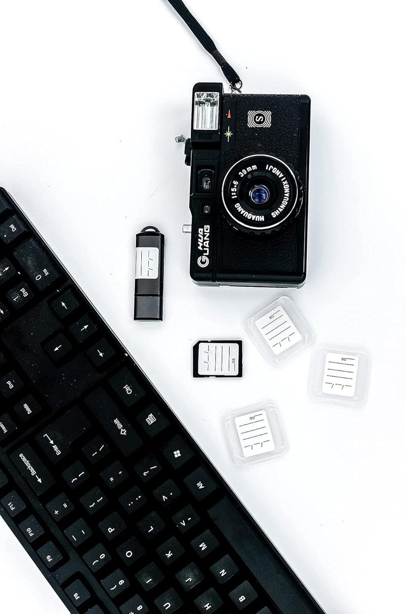 Vakerga (120 Count) Stick-On SD Memory Card Label/Flash Drive Label Stickers with 6 Free SD Card Cases & Container- [Writable & Removable] - Image 5
