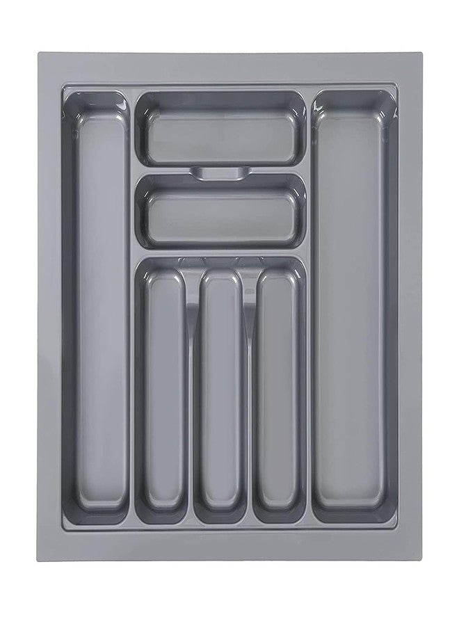 LEVON Plastic Cutlery Tray For Kitchen Drawer, Cutlery Stationery Organizer, Moduler Kitchen Basket, Grey, (21 X 19 Inch) - Image 1