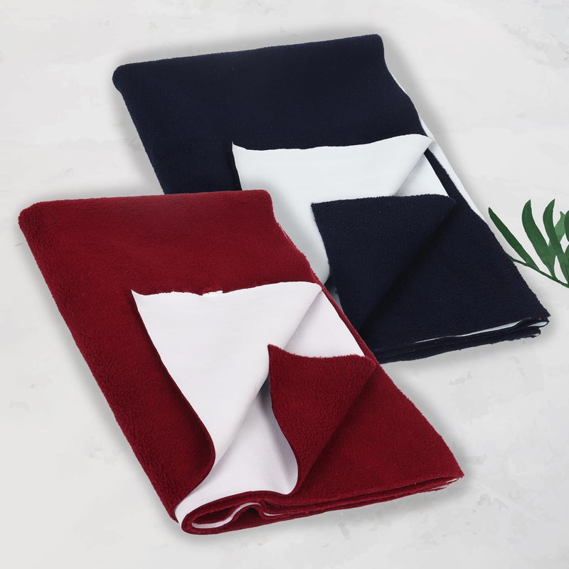 Modern Heados Anti-Piling Fleece Extra Absorbent Quick Dry Sheet for New Born Babies, Cotton Bed Protector Mattress, Reusable Waterproof Baby Cot Sheet Pack of 2 (MDDR_04-M) - Image 2