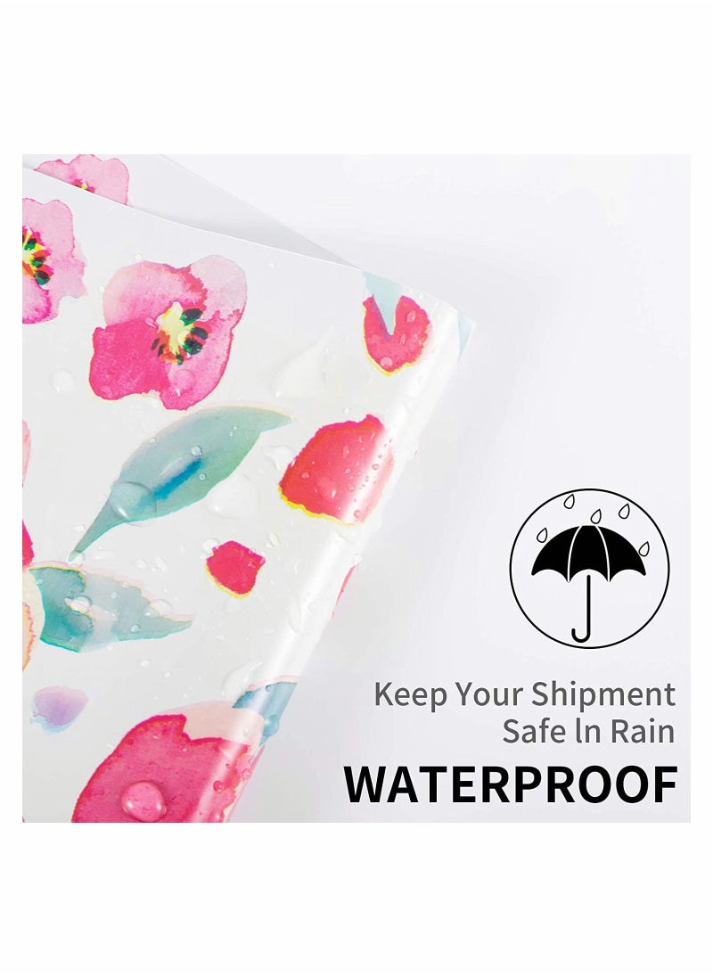 Excefore - 100PCS Large Poly Mailers Shipping Bags, Fashion Shipping Envelopes, Plastic Packaging Bags, Self-Seal Polymailers, Mailers Poly Bags, Mailing Bags for Small Business 38x52cm(Floral) - Image 1