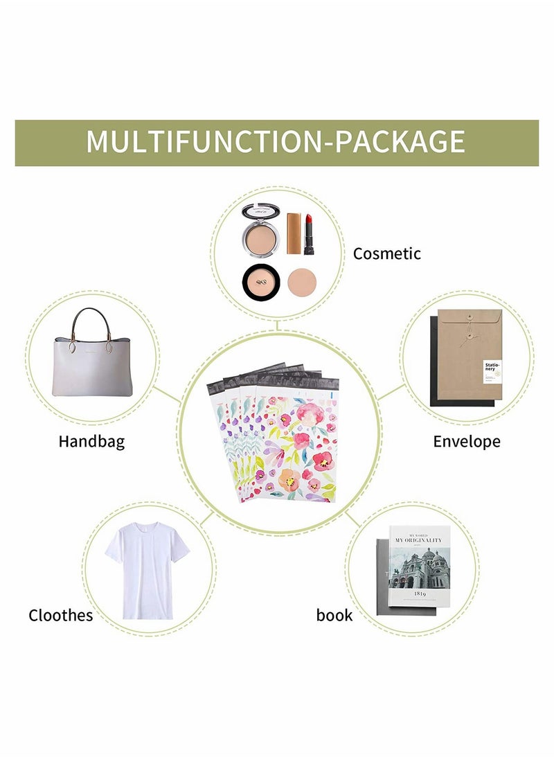 Excefore - 100PCS Large Poly Mailers Shipping Bags, Fashion Shipping Envelopes, Plastic Packaging Bags, Self-Seal Polymailers, Mailers Poly Bags, Mailing Bags for Small Business 38x52cm(Floral) - Image 1