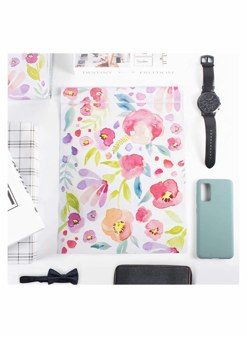 Excefore - 100PCS Large Poly Mailers Shipping Bags, Fashion Shipping Envelopes, Plastic Packaging Bags, Self-Seal Polymailers, Mailers Poly Bags, Mailing Bags for Small Business 38x52cm(Floral) - Image 1
