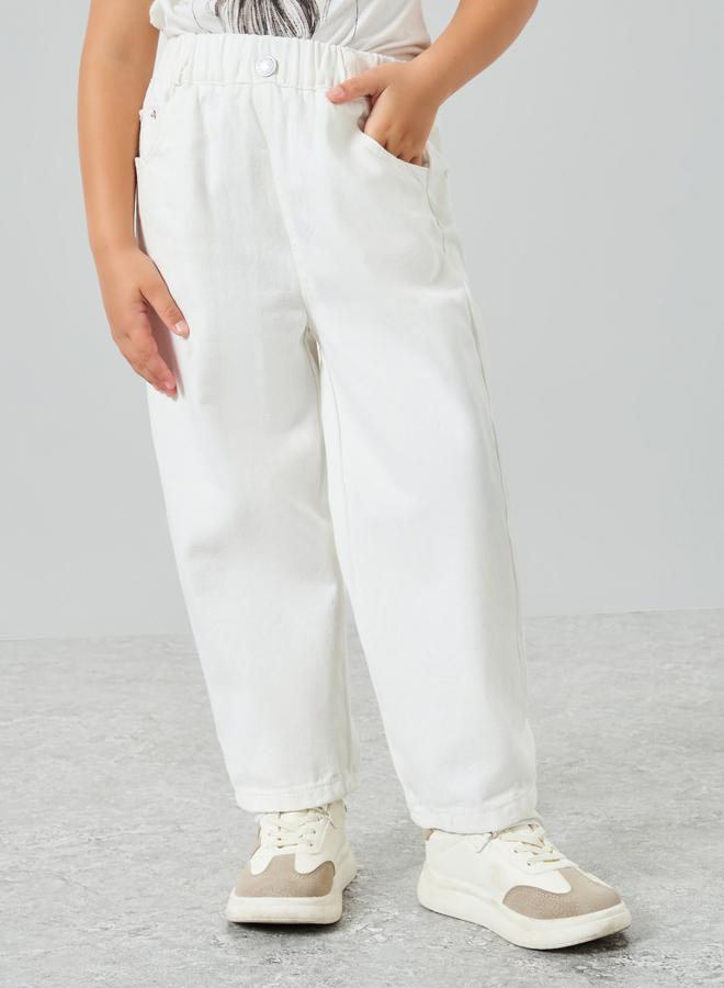 Styli Girls White Cotton Jeans - Image 1