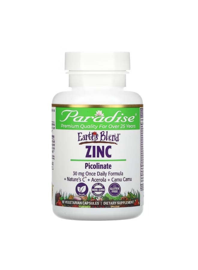 بارادايس هيربس Earth's Blend Zinc Picolinate 90 Vegetarian Capsules - Image 1