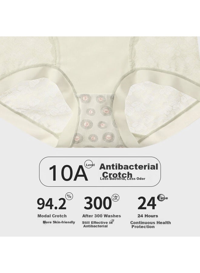 Fenton Fenteng Women's Modal 10a Antibacterial 3-pack Lace Thin Breathable Mid-high Waist Panties - Image 3