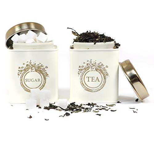 Elan Dreamer Sugar Canister 650ml Each, Stainless Steel Square Air-Tight Container for Kitchen Rack, Food Storage Jar, Kitchen Grocery Organizer (Tea-Sugar Off White) - Image 5